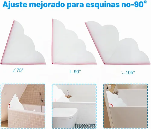 Vista 2 de Paquete de 1 protector grande de salpicaduras de ducha para ducha walk-in, actualizado 9.25 x 9.25 pulgadas protectores de salpicaduras de bañera