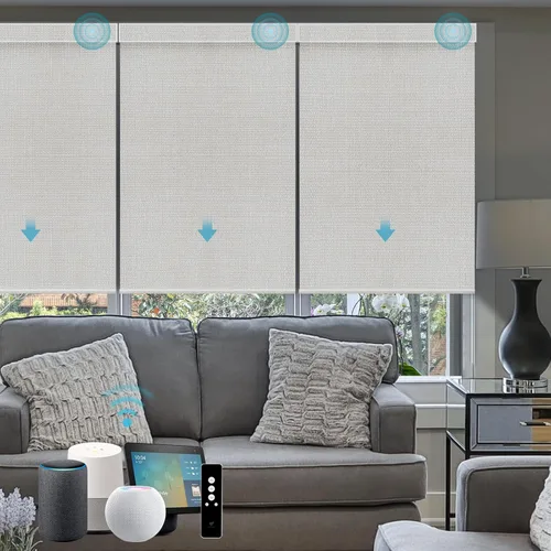 Vista 9 de SmartWings Persianas motorizadas con control remoto para ventanas, persianas enrollables Matter 100% opacas, automáticas, eléctricas inteligentes