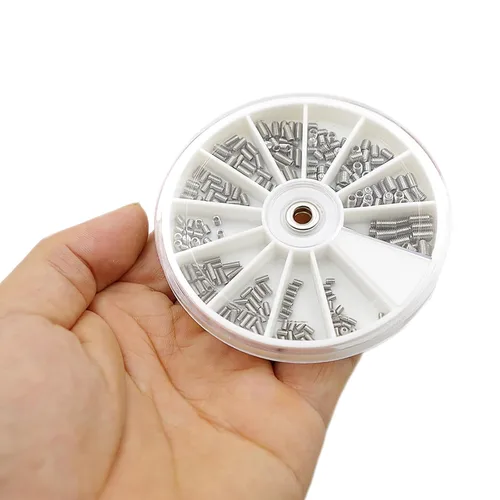Vista 8 de M2 M2.5 M3 304 - Juego de tornillos de acero inoxidable con punta de copa 12 tamaños, 240 unidades, tornillos de agarre métrico Allen DIN916
