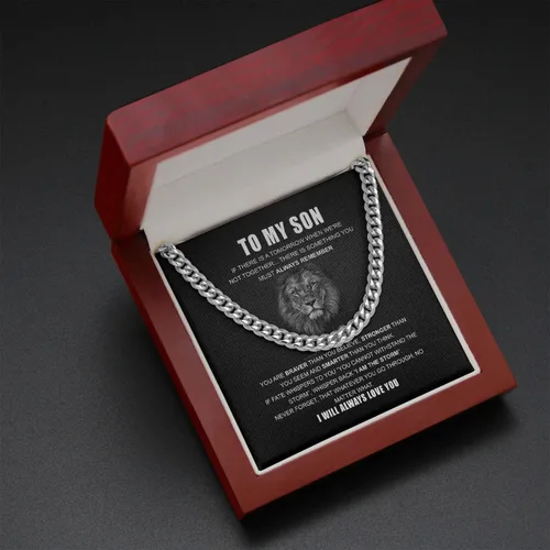 Vista 3 de Collar con texto en inglés "To My Son From Mom And Dad, To My Son Gifts from Mom", regalo de cumpleaños para hijo, collar de cruz para hijo de mamá
