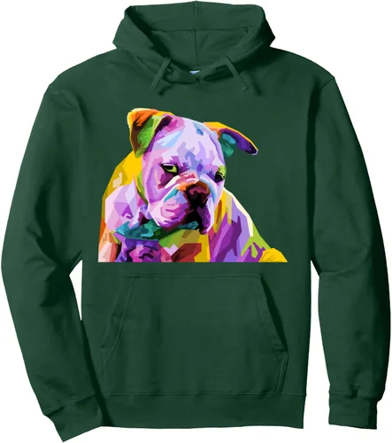 Vista 13 de Sudadera con capucha de bulldog británico inglés para dueños de perros, Negro, S