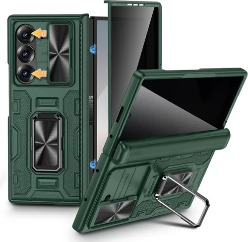 Vista 17 de VEGO Funda para Galaxy Z Fold 4 con Cubierta de Cámara Deslizante y Protección de Bisagra Funda con Protector de Pantalla Soporte Magnético de 360°
