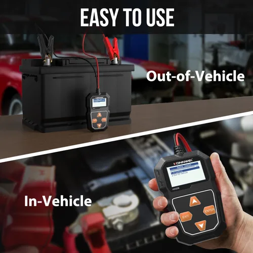 Vista 5 de KONNWEI KW208 12V Probador de Batería de Coche, Probador de Carga de Batería Automotriz 12V Probador de Arranque de Alternador Digital Analizador
