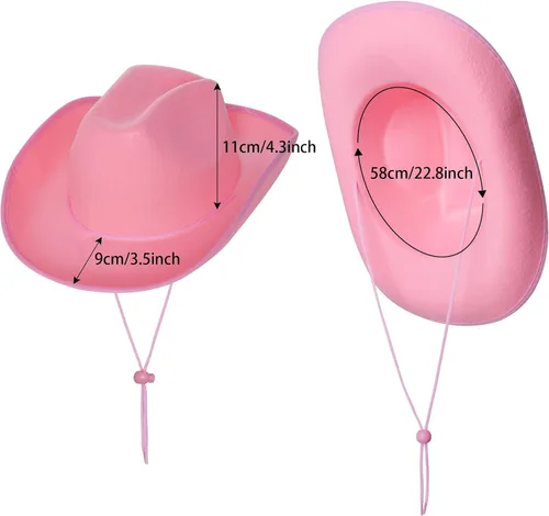 Vista 3 de Sombrero de vaquero y lentes para cosplay, disfraz de Halloween, suministros de fiesta, sombreros para niñas y mujeres