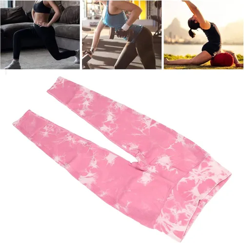 Vista 4 de Betued Women Yoga Leggings Tie Dye High Waisted Quick Drying Seamless Tight Pink Sports Running Leggings, Womens Sports Legg