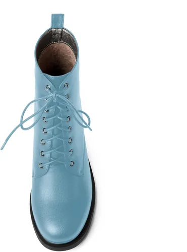 Vista 135 de ROSERWISH Botas altas de tacón bajo y grueso para mujer, con cordones, cómodas, modernas, con puntera redonda, de 2.5 pulgadas
