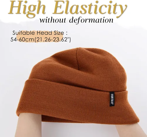 Vista 3 de FURTALK - Gorro tejido de acrílico para invierno suave cálido unisex para hombres y mujeres