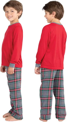 Vista 3 de PajamaGram - Pijamas de Navidad para niños, pijamas de franela