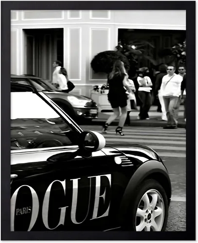Vista 14 de Póster de arte de moda de Poster Master - Mujer en impresión de auto clásico - Arte en blanco y negro - Arte fotográfico - Arte de autos - Arte