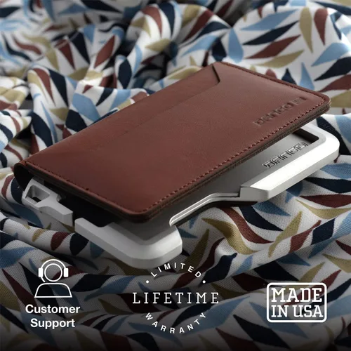 Vista 6 de Dango D01 Dapper EDC Wallet - Hecho en Estados Unidos - Cuero genuino aluminio CNC y bloqueo RFID