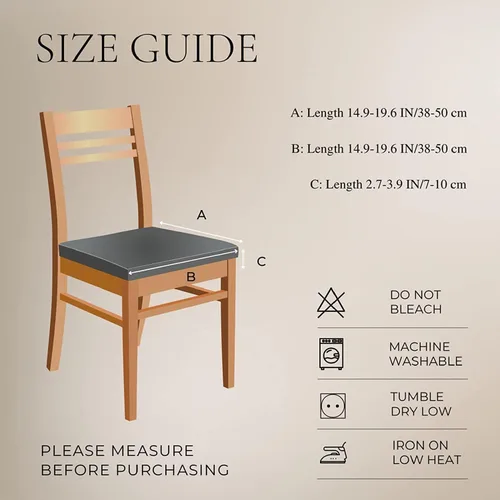 Vista 4 de SearchI Juego de 2 fundas de asiento elásticas para sillas de comedor, suaves, extraíbles y lavables, para sillas de comedor, protector de asiento