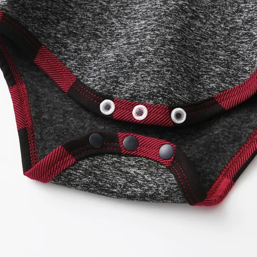Vista 5 de Conjunto de 3 piezas de ropa de bebé recién nacido con estampado de manga larga + pantalones + sombrero