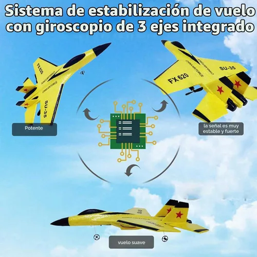 Vista 4 de GoolRC Avión FX620 RC, avión de control remoto de 2.4 GHz, avión RC de 2 canales, modelo de avión EPP planeador RC SU-35 con giroscopio de 3 ejes