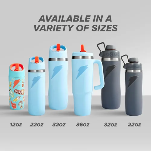 Vista 6 de Gatorade 'Overtime' - Botella de agua de acero inoxidable de 22 onzas, tapa giratoria, color blanco