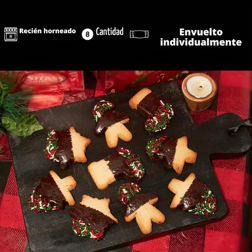 Vista 3 de Regalos de galletas de Navidad Galletas de mantequilla de vacaciones Galletas de chocolate copos de nieve, árboles de Navidad, rellenos