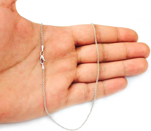 Vista 5 de Jewelry Affairs Collar de cadena Forsantina de oro blanco de 14 k, 0.059 in