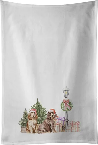 Vista 7 de Caroline's Treasures CK8100WTKT - Juego de 2 toallas de cocina con diseño de bulldog francés con diseño de país de las maravillas navideñas