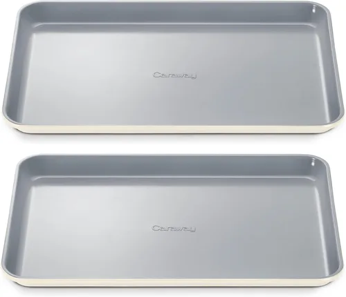Vista 10 de Caraway Bandeja pequeña de cerámica antiadherente para hornear (9 x 13 pulgadas), no tóxica, sin PTFE ni PFOA, apta para horno, núcleo de acero Negro