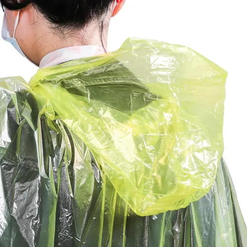 Vista 5 de Cididu Paquete de 20 ponchos de lluvia desechables para adultos, impermeables de emergencia de plástico transparente con capucha, ponchos de lluvia