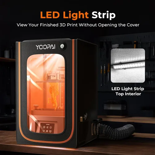 Vista 7 de YOOPAI Caja de impresora 3D de resina profesional con luz LED
