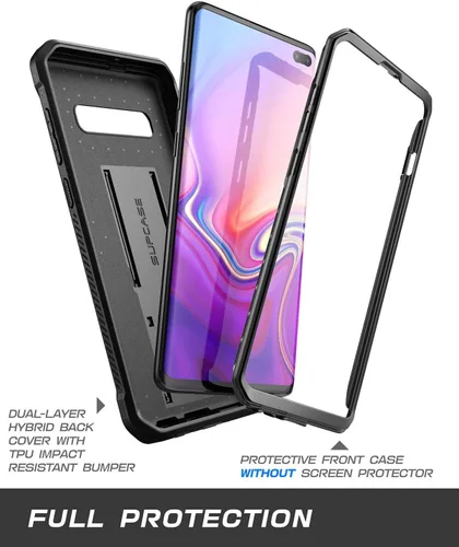 Vista 3 de SUPCASE Funda para Samsung Galaxy S10 Plus con Satnd (Unicorn Beetle Pro), [clip de cinturón integrado] Funda protectora resistente a prueba