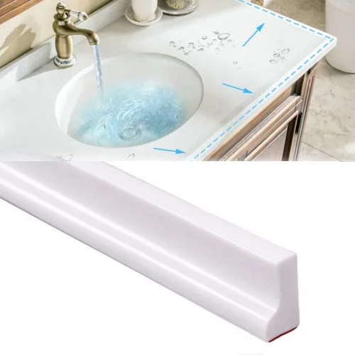 Vista 2 de Presa de ducha de 39 pulgadas, umbral de ducha, barrera de agua plegable, tapón de agua autoadhesivo para ducha, protector contra salpicaduras que