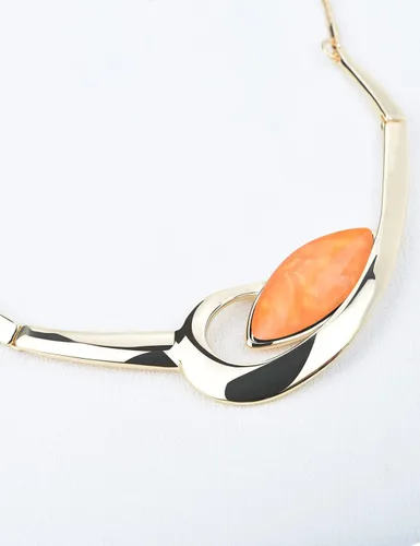 Vista 3 de Fenni Jewelry Anillos ovalados huecos, babero, collares y pendientes, conjuntos de joyas para mujeres, nupciales, cenas, fiestas, joyas de boda