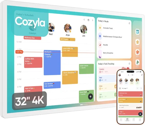 Vista 10 de Cozyla Mate Calendario+2: Calendario digital de 32 "Pantalla táctil de pared Tabla de tareas Tablero de instrumentos personalizable Pantalla Blanco