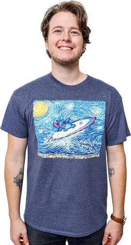 Vista 2 de Disney Lilo y Stitch Starry Night Surfing Camiseta
