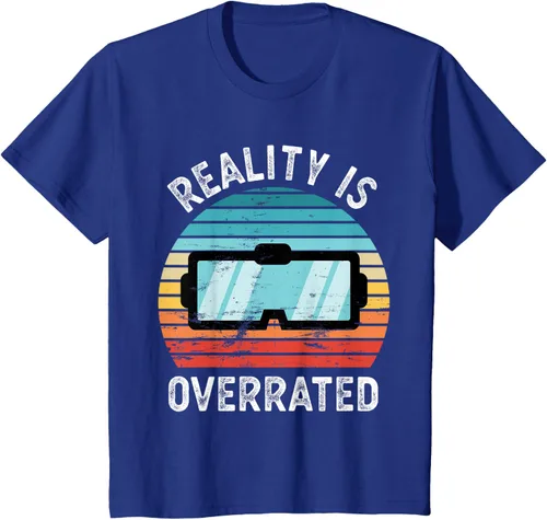 Vista 11 de Reality is Overrated VR - Camiseta divertida de regalo de realidad virtual, Negro, S