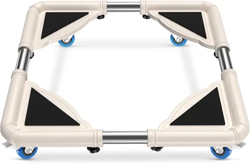 Vista 9 de SPACECARE Soporte para Mini Nevera Mueble Carretilla Móvil con 4 Ruedas con Seguro - Base Ajustable Soporte para Refrigerador Lavadora Carrito Móvil