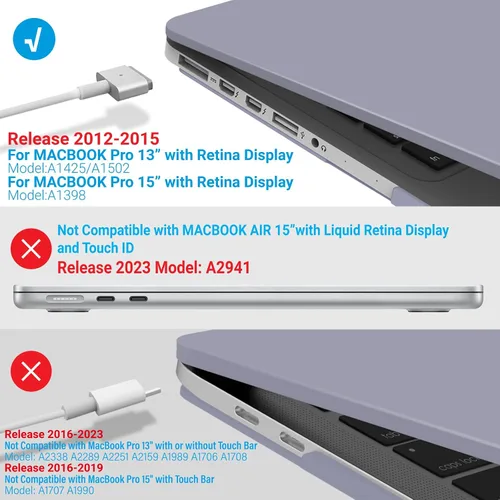 Vista 78 de IBENZER - Compatible con Funda para MacBook Pro de 13 Pulgadas 2015 2014 2013 Finales 2012 A1502 A1425, Carcasa Rígida con Cubierta para Teclado
