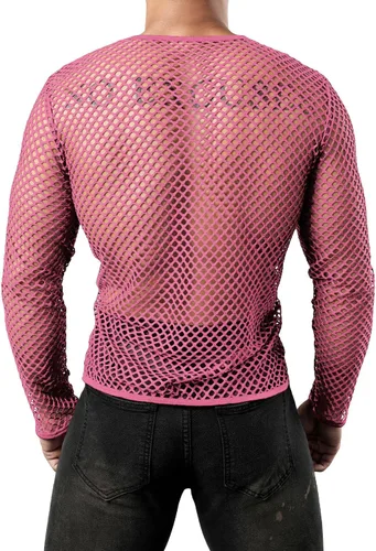 Vista 3 de JOGAL Camiseta de malla ajustada de manga larga para hombre