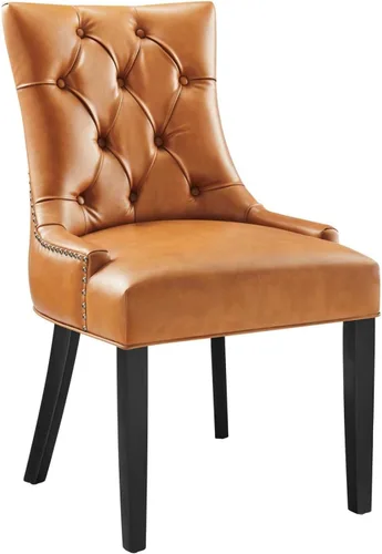 Vista 10 de Regent - Silla de comedor de cuero vegano copetudo en color gris