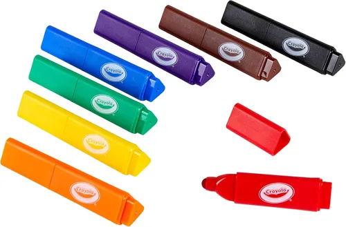 Vista 3 de Crayola Marcadores Triangulares para Niños Pequeños (8 unidades), Marcadores Lavables de Fácil Agarre para Niños Pequeños, Suministros de Arte