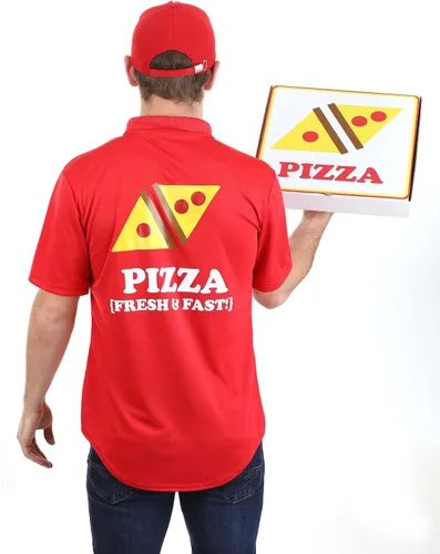Vista 3 de Disfraz de repartidor de pizza para adultos