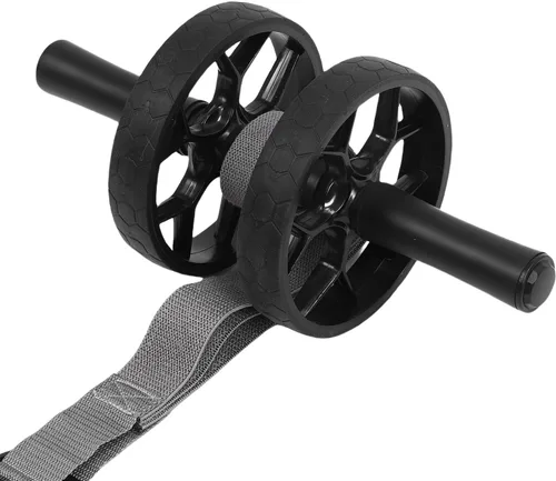 Vista 8 de Rodillo de rueda abdominal, correa de tracción automática, rodillera de doble rueda para entrenamiento abdominal, equipo de ejercicio para gimnasio