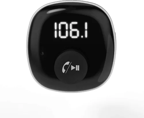 Vista 2 de Scosche BTFM4 BTFREQ - Kit universal de manos libres Bluetooth para coche con transmisor FM y puertos USB duales, color negro