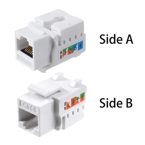 Vista 7 de TENINYU Paquete de 10 conectores RJ45 Keystone Jack 568A/568B, adaptador Keystone compatible con conector Cat 6/5e/5, conector Keystone Cat6