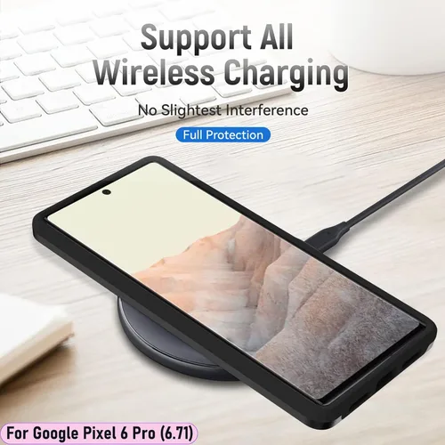 Vista 6 de Funda híbrida de doble capa para Pixel 6 Pro de 6.7 pulgadas, resistente a los golpes, resistente a los golpes, con 1 soporte magnético