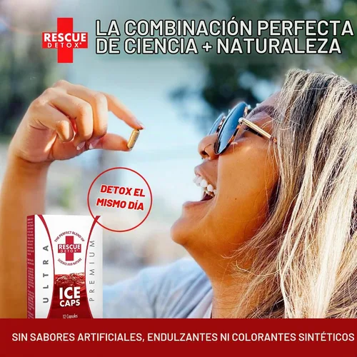 Vista 3 de Rescue Detox - ICE CAPS - 12ct Cápsulas Limpiadoras Concentradas