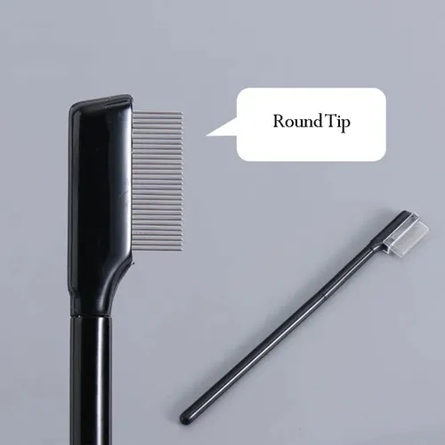 Vista 3 de Cepillo separador de pestañas, cejas o pestañas, aplicador de rímel, cepillos de máscara con dientes de metal, varitas de rímel reutilizables