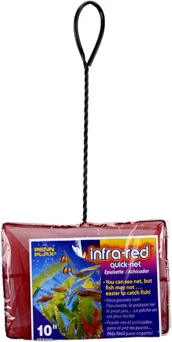 Vista 17 de Penn-Plax Quick-Net Aquarium Fish Net - Fine Mesh, Vinyl-Covered Braided Handle - Small Aquarium Cleaning Tool for Gentle Fish Handling - Use in