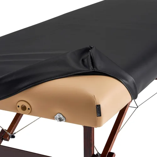 Vista 6 de Master Massage Funda de protección de mesa de masaje de cuero de vinilo de poliuretano rectangular universal para mesa de masaje, protector de Negro