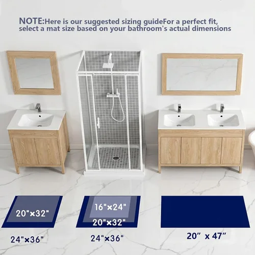 Vista 7 de Alfombras de baño antideslizantes lavables, alfombra de baño súper absorbente y delgada de secado rápido de pelo bajo para baño pequeño