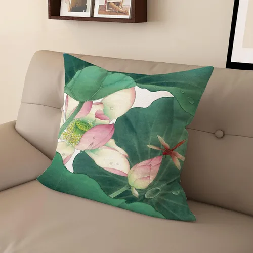 Vista 9 de Funda de almohada con estampado digital de loto zen chino, diseño de doble cara para sofá, sala de estar, decoración de dormitorio