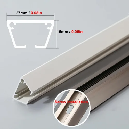 Vista 3 de WDJBPSH Riel de cortina de techo de aluminio, riel divisor blanco en forma de V con ganchos de acero inoxidable, sala de estar/dormitorio/ducha