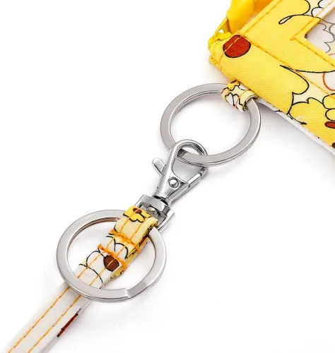 Vista 18 de Combo de funda de identificación con cremallera de algodón para mujer y cordón (varios equipos disponibles), llavero, cartera con cordón de moda (4#)