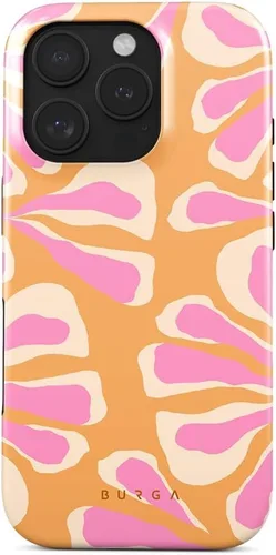 Vista 107 de BURGA - Funda p/teléfono compatible con iPhone 13 Pro, carcasa rígida híbrida de 2 capas + Funda protectora de silicona, almendras latte a lunares