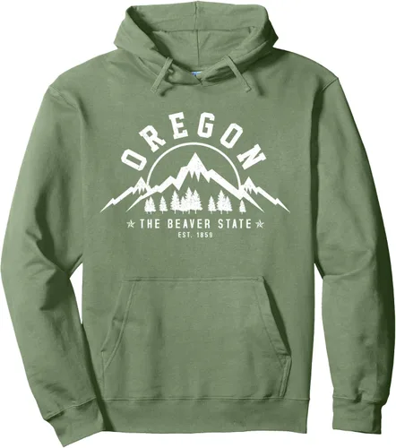 Vista 7 de Oregon The Beaver State Est. 1859 - Sudadera con capucha para regalo, Negro, S